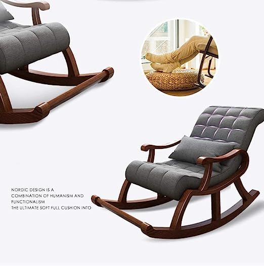 Image of Sun Wood Art Rocking Chair /Colonial Chair /Traditional Armchair /Tropical Exotic Sheesham Wood /Antique Rocking /Modern Appearance Chairs Color Brown.