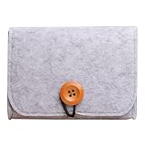 Elandy Light Gray Felt Essential Oil Carrying Case Bag Holds 6 Bottles 5ml/10ml/15ml Roller Bottles Portable Travel Storage Organizer Bag for Essential Oil and Small Accessories, 5.1x3.9x0.8inch