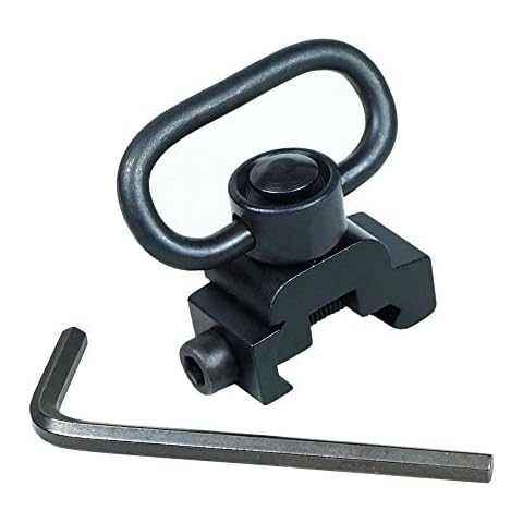 BigTron Heavy Duty Quick Release Detach Push Button Sling Swivel Adapter Set Picatinny Rail Mount Base 20mm Connecting Sling Ring Cover