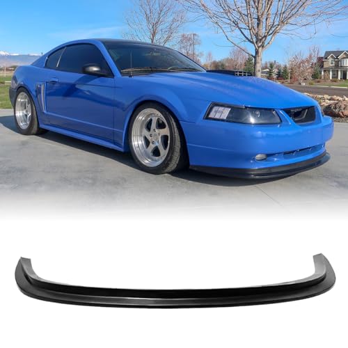 MagicDrift Front Bumper Lip Chin Spoiler, Compatible with 1999-2004 Ford Mustang, MDA Style Flexible Polyurethane(PU) Front Lower Splitter Protector, Unpainted Black