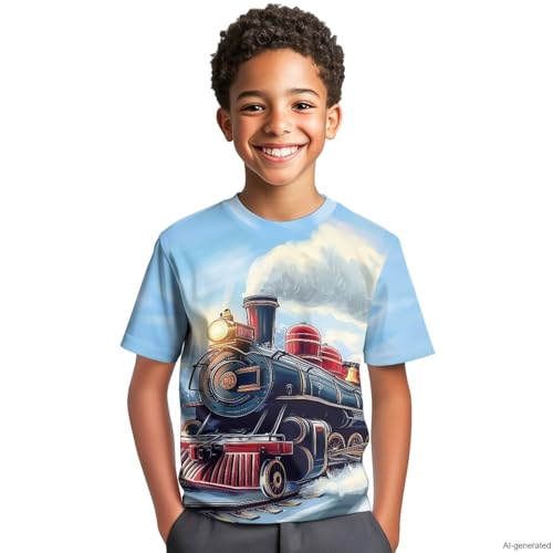 Image of WELLFLYHOM Kids Tshirts Girls Boys Short Sleeve Crewneck Tees Shirts Casual Sport Pullover Tops Size 3-16 Years