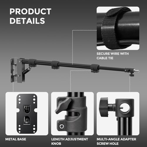 Image of 18 Inch Ring Light with Wall Mount Stand, Bi-Color LCD Display 55W 3000-5800K CRI≥97 Light Ring for Video Recording /Photography /Beauty Shop /Tattoo /Barber