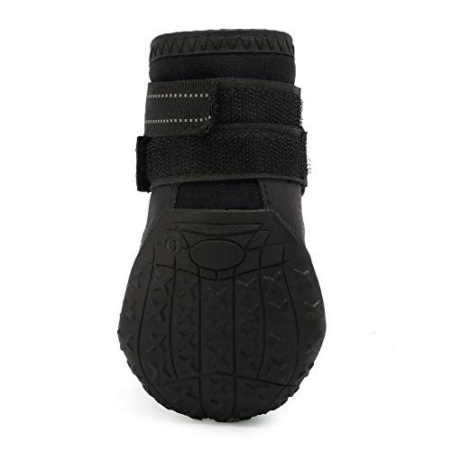Chaussures pour chiens en cuir PU imperméable taille 8 protège-pattes antidérapant