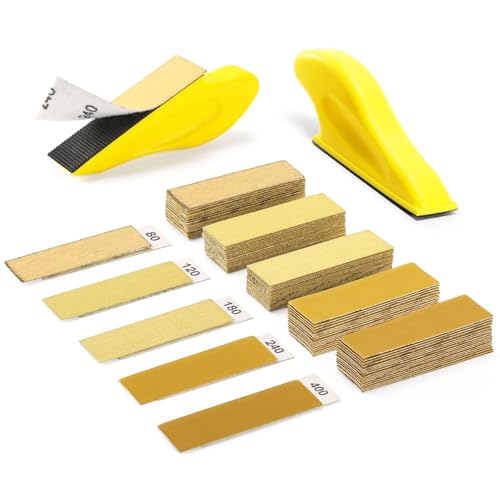 1 Microlijadora con 50 Piezas de Papel Bloque de Lija Y Lijado Papel de Lija Seco al Agua Mini Lijadora Manual Papel de Lija para Madera Papel Para Madera Para Muebles Automotriz Metal Vidrio Jade
