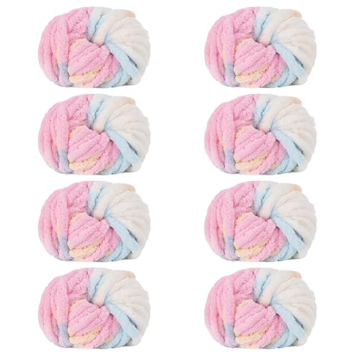 Maxee Dicke Wolle Garn 8 * 250 Stück, Sperrige Armstricken Wolle, Soft Arm Knitting, XXL Grobstrick Weiches Wollgarn, zum Häkeln für Decke, Perfekt...