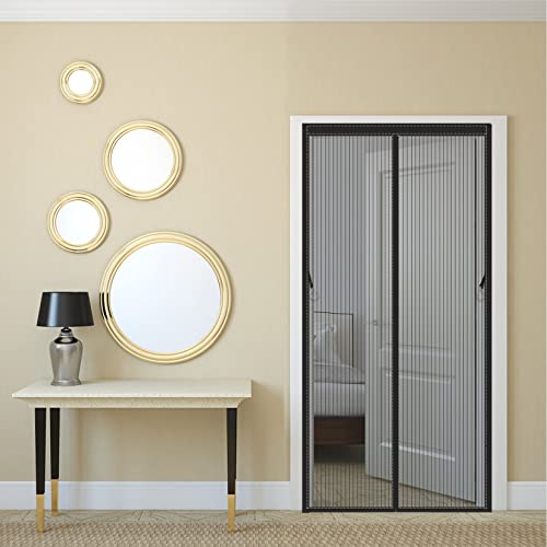 Mosquitera ​Puerta ​Magnetica 110x200cm El mosquitera magnético ideal Tela Mosquiteras de Ventanas Fácil de Ensamblar Autoadhesivo Cover