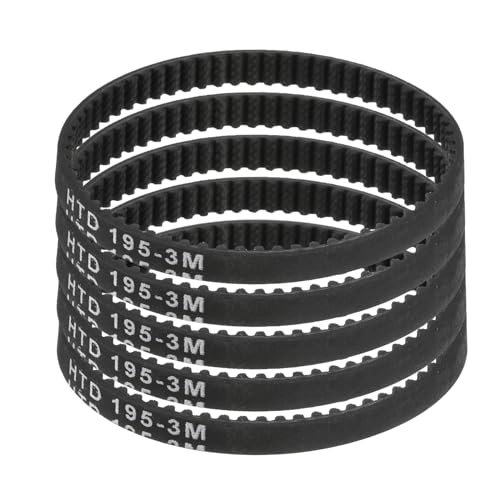 QUARKZMAN 5pz HTD-3M Cinghia di Distribuzione in Gomma 65 Denti, Lunghezza Passo 195mm x Larghezza 6mm x Altezza 2,4mm, Cinghia Distribuzione a Puleggia a Ciclo Chiuso