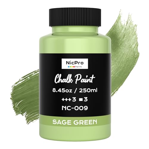Nicpro All-in-One Sage Green Chalk Paint for Furniture, 8.45...