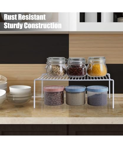 Image of Pack of 2 Stainless Steel Under Cabinet Kitchen Dish Rack Expandable Storage Floating Shelves for Kitchen Multipurpose Organizer Extend Up to 580 Mm with Anti-Rust Nano Coating
