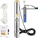 VEVOR 4" Tiefbrunnenpumpe 370W Brunnenpumpe 110L/min Tauchpumpe max. Förderhöhe 44m Rohrpumpe 230V 50Hz Sandpumpe Edelstahl Wasserpumpe 0-40℃ Pumpe Ideal zum Bewässern Wasser-Versorgen Entwässern