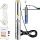VEVOR 4 Tiefbrunnenpumpe 370W Brunnenpumpe 110L/min Tauchpumpe max. Förderhöhe 44m Rohrpumpe 230V 50Hz Sandpumpe Edelstahl Wasserpumpe 0-40℃ Pumpe Ideal zum Bewässern Wasser-Versorgen Entwässern