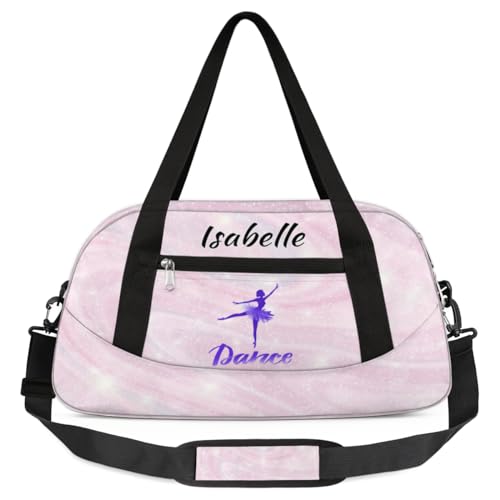Personalized Duffle Dance Bag for Girls Customized Sport Gym Bag Kids Weekender Sleepover Travel Bag