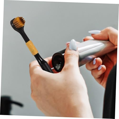 ELAYARD 4 weiche Zahnbürste drei tragbar Reinigung Reisezahnbürsten Zahnbürstenköpfe einseitig Form Handzahnbürste Erwachsene Zahnbürste manuelle Zahnbürsten Carbon-Gold-Bürstendraht – Bild 5