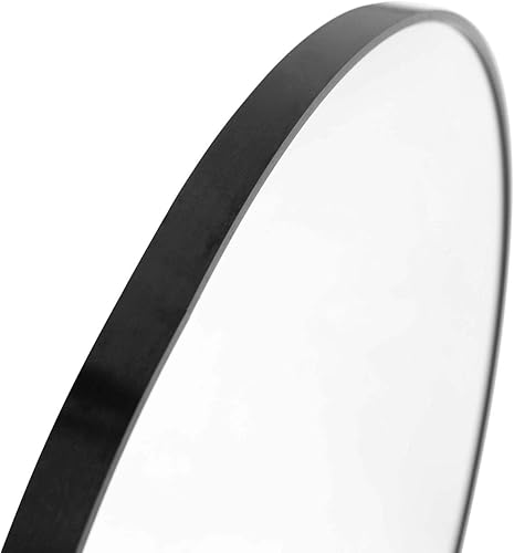 Miniatura 2 de Flash Furniture Espejo redondo grande de pared, espejo de acento circular negro, espejo de tocador de 30 pulgadas, para baño, tocador, entrada,