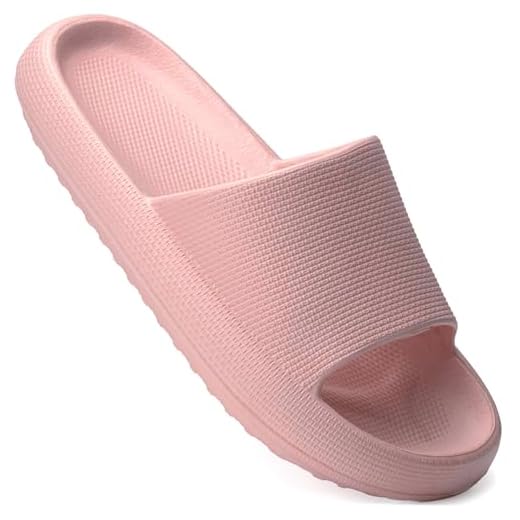 Happy Lily Chuveiro masculino e feminino antiderrapante, supermacio, aberto nos dedos, sandálias de chuveiro, chinelos de quarto, para mulheres e homens, Rosa-A, 8.5-9 Women/7-8 Men