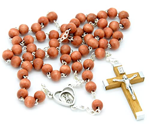 Rosario Religioso VIRGEN DE FATIMA, de 59 Cuentas de Madera.