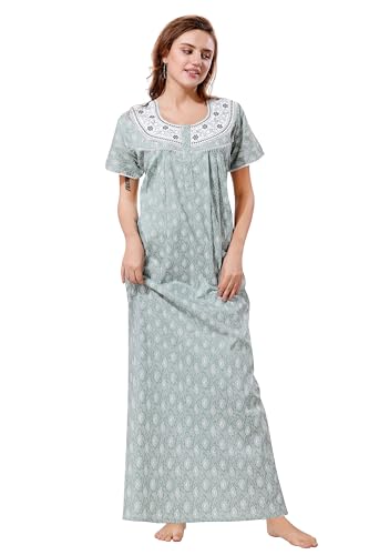 Image of Soulemo Women's Pure Cotton Floor Length Nighty 1682