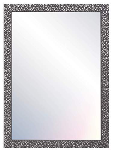 CHELY INTERMARKET MOD156 Espejo De Pared Cuerpo Entero Gris Raya Plateado Estilo Decorativo 50x70cm Rectangular Marco Relieve Perfil Plano para Salón Dormitorio Oficina Fabricado En España