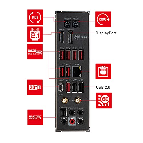 MPG B650 CARBON WIFI Scheda madre ATX - Supporta processori AMD Ryzen serie 7000, AM5 - 12 Duet Rail 80A VRM, DDR5 Memory Boost 6400+MHz/OC, 2 x PCIe 4.0 x16, 2 x M.2 Gen4, Wi-Fi 6E - Scheda madre - Immagine 5