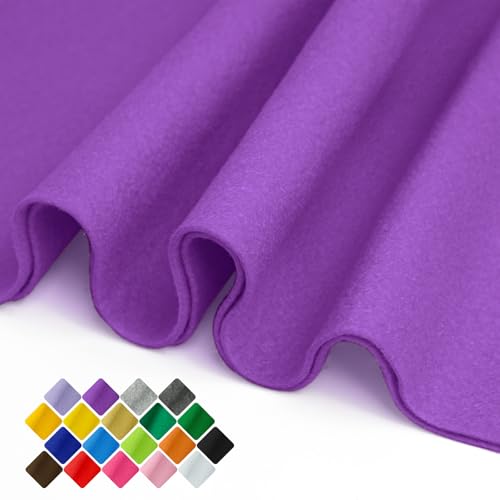 Image of 36 inch Wide Soft Felt Fabric by the Yard, 1.6mm Thick Durable & Flexible Craft Felt for Sewing, DIY Arts, Crafts and Decorations (Purple, 2 /3Y)