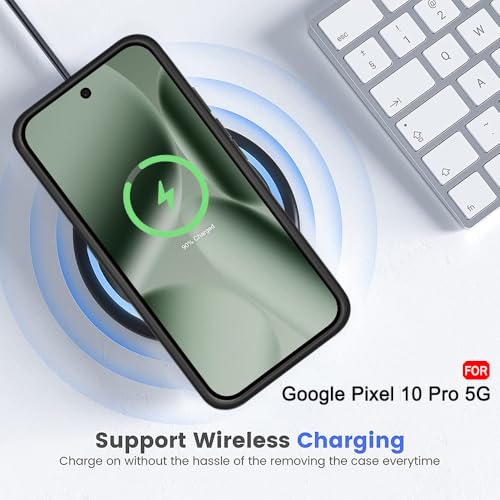 Image of TheGiftKart Hybrid Shockproof Back Cover Case for Google Pixel 10 Pro Compatible with MagSafe | Hard Back Cover Case for Google Pixel 10 Pro (PC & TPU, Transparent Clear Back, Black Sides)