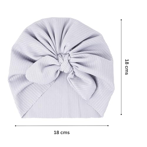 Image of THE LITTLE LOOKERS Turban Cap | Turban Knot Bow Cap | Turban Cap for New Born Kids | Cap for Baby Girl |Cap for Baby Boy | Baby Flower Turban Cap