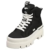 Innenmaterial: Textil Buffalo Damen Schnürboots Raven LACE UP MID - Vegan Nylon Black-White