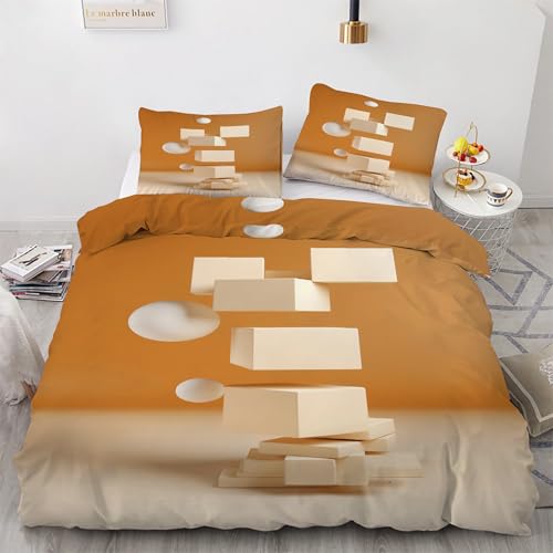 Ensemble de literie 3 pièces blanc stéréoscopique en microfibre 90x190 - 4