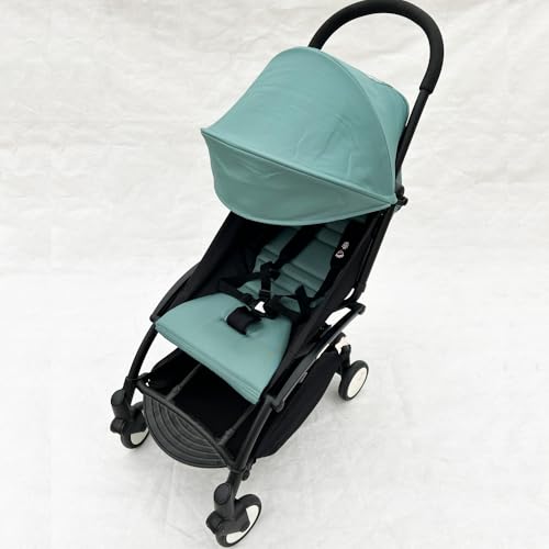 Image of Baby Stroller Seat Cushion and Canopy Compatible with Babyzen YOYO 2 and YOYO+, Pushchair Accessories Replacement Kit, Waterproof Double-Layer Fabric (Aqua Blue)