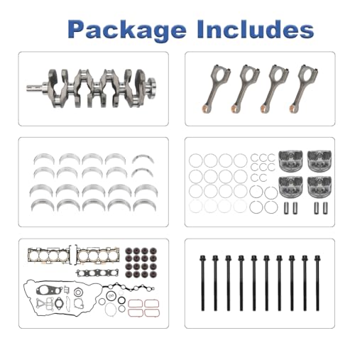 Image of Engine Rebuild Kit with Crankshaft Connecting Rod Piston Gasket Set Compatible with Hyundai Sonata Tucson Santa Fe, Kia 0ptima Sorento Sportage 2.4L 2011-2020 Replace 23111-2G230 23111-2G200