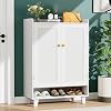 Flat-Shelf Shoe Cabinet with Doors，6-Tier Shoes Storage Cabinet with Adjustable Shelves，Wooden Shoe Rack Shoes Storage Organizer Cabinets for Entryway, Hallway, Living Room