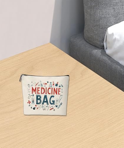 Image of Medicine Bag for Travel, Portable Medicine Pouch Organizer for Daily Use, Small Travel Pouch for Toiletries and Essentials, Compact Travel Kit for First Aid and Medications