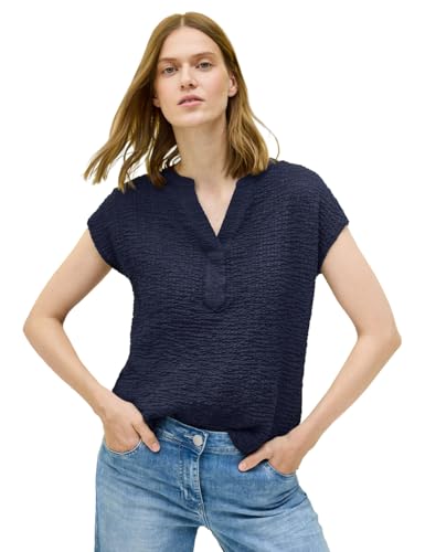Chemisier structuré Cecil pour femme en coton léger bleu