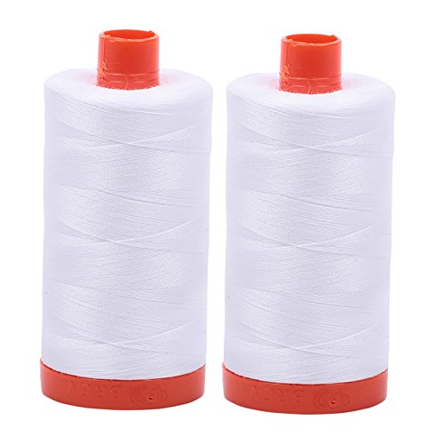 Aurifil Cotton Mako 50wt 1300m 2-Pack: White (2X 2024)