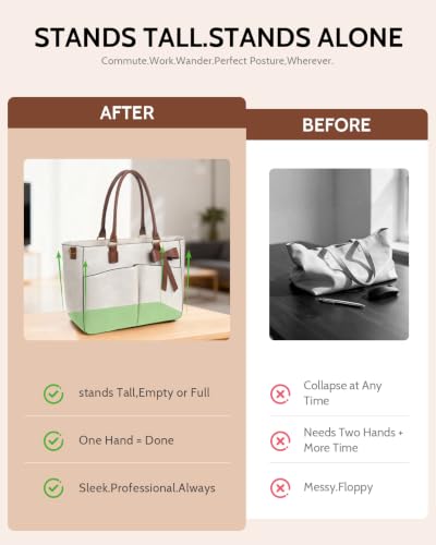 Image of Laptop Tote Bag for Women, Leather Work Tote with Padded Laptop Compartment, Cup Holder, Office Computer Briefcase