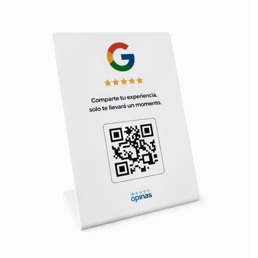 Genérico OPINAS Soporte QR Reseñas Google + App con IA para Responder Reseñas - Stand Reseñas - Cartel Opiniones Google