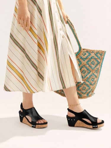 Image of PARTY Women's Wedge Sandals With Buckle Ankle Strap for Dressy Summer