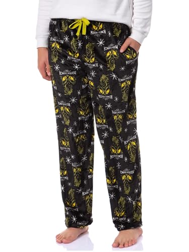 MJC Mens Dr. Seuss The Grinch Black Plush Lounge Pants - Main Image