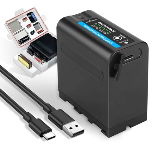 10800mAh Replacement Battery for Sony NP-F970 NP-F980 NP-F960 NP-F950 NP-F930 NP-F550 NP-F570 NP-F750 Batteries for Sony Handycams, Field Monitor, Video Light