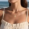 Weviway 14K Gold Plated Sun Moon Star Charm Necklace for Women, Cubic Zirconia Celestial Crescent Pendant Chain, Sunflower Necklace Jewellery Gift #4