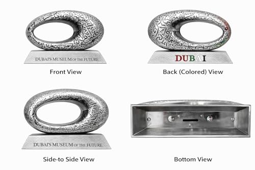 Escultura decorativa 3D futurista plata para escritorio miniatura 4