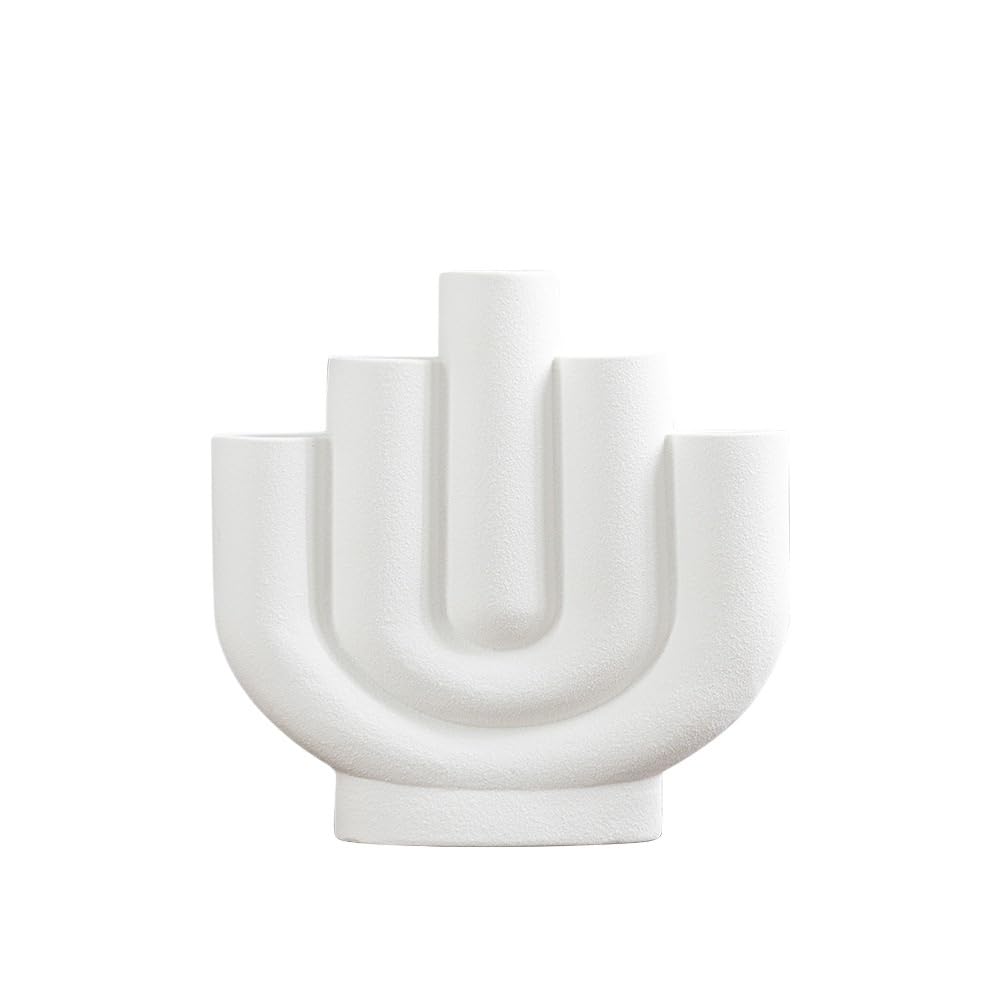GFHTRELY Vase Small Fresh Multi-mouth Creative Flower Arrangement Simple Ceramic Vase Home Desktop Decoration Flower Vases(S)