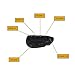 V8 motocicleta auricular Bluetooth, IP5 casco impermeable interphone 1200 m Walkie talkie...