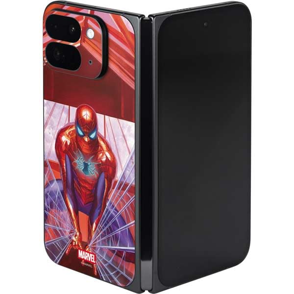 Skinit Decal Phone Skin Compatible with Google Pixel 9 Pro Fold - Officially Licensed Marvel Spiderman Web Slinger Design
