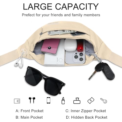 Image of MAXTOP Large Fanny Pack Crossbody Bags for Men Women Waist Pack with Key Chain Gifts for Enjoy Traveling Hiking Workout Dog Walking Casual Hands-Free Passport Bag Carrying All Phones