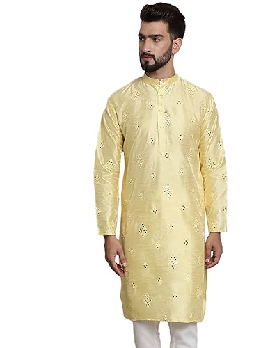 Image of SOJANYA (Since 1958 Men's Silk Blend Designer Long Kurta