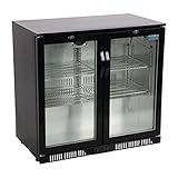 Polar GL012 Doppelscharnier-Kühler mit LED-Beleuchtung, 2 Türen, 850 mm, Schwarz