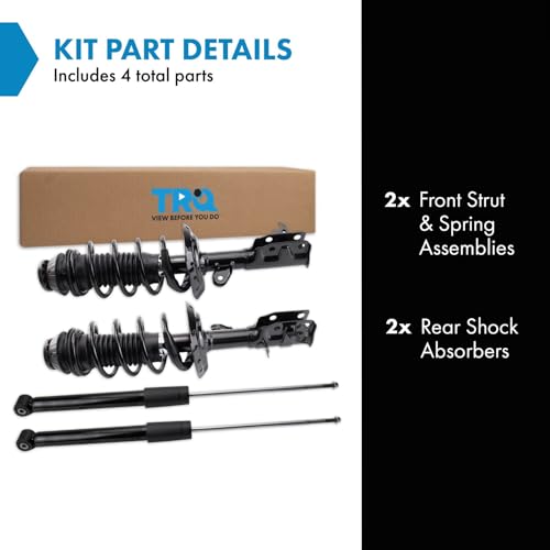 Image of TRQ Front and Rear Complete Strut Assembly & Shock Absorber Kit Complete Strut & Coil Spring Assembly Compatible with 2015-2020 Honda FIT