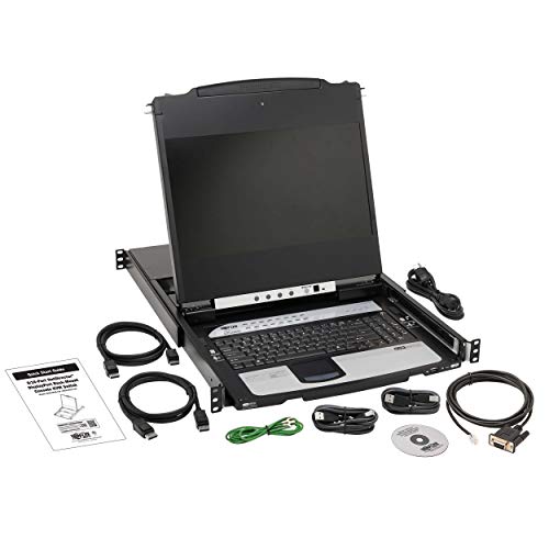 Image of Tripp Lite, NetDirector, 8-Port, DisplayPort, KVM, Switch, Console w / 17 in. LCD, IP Remote Access, Dual Rail, 1U Rack-Mount (B030-DP08-17DIP)