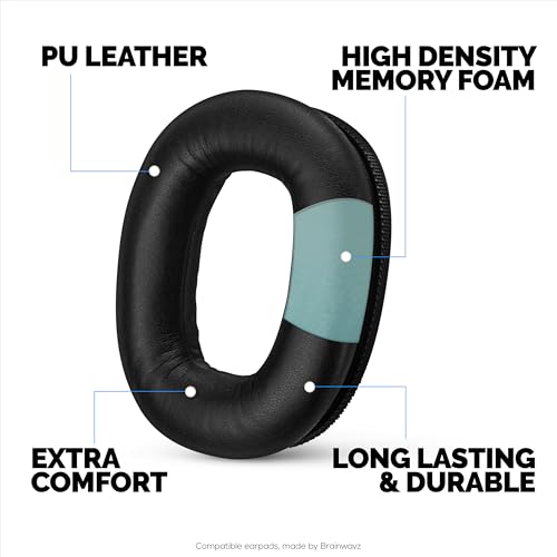 Almohadillas de repuesto para auriculares Marshall Monitor 2, cuero PU y espuma viscoelástica para mayor comodidad, mejoradas, duraderas y de larga duración, marca Brainwavz miniatura 3